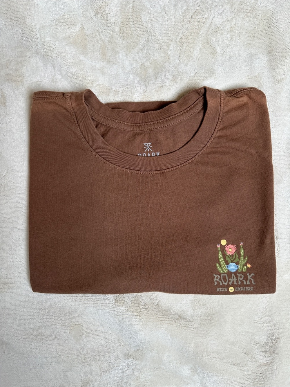 Roark Brown  crop Tee with Desert Graphic